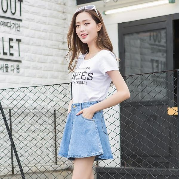 Γυναικείο σορτς τζιν  σε στυλ ρετρό με υψηλή μέση σε διάφορα χρώματα