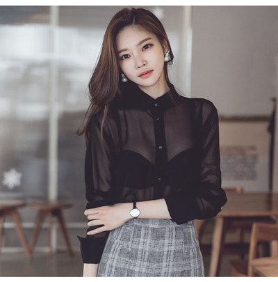 Σέξυ γυναικείο πουκάμισο σε μαύρο χρώμα