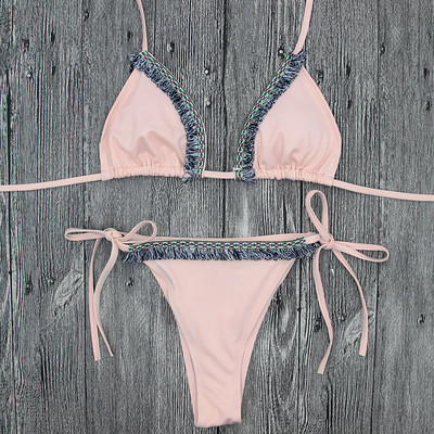 Fable blânde de femei în două părți cu cravate și franjuri