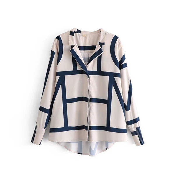 Дамска риза широк модел с геометрични фигури