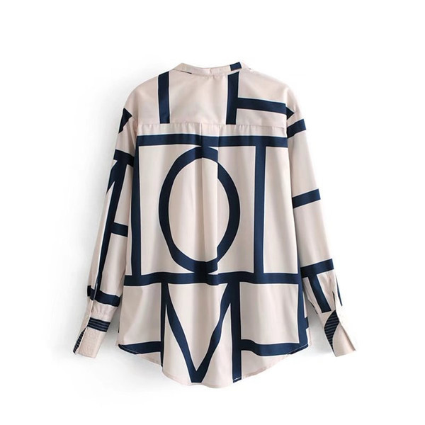 Дамска риза широк модел с геометрични фигури