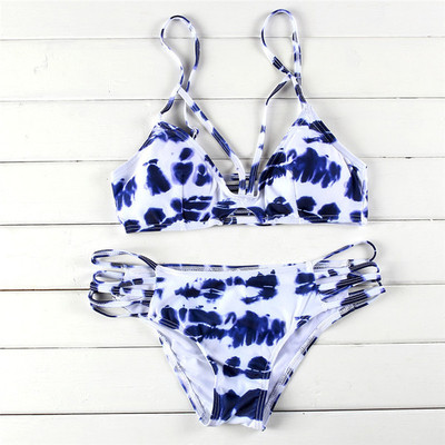 Γυναικείο μαγιό από δύο μέρη με λεπτά κορδόνια