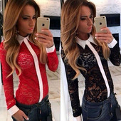 Cămașă de damă din dantelă în două culori