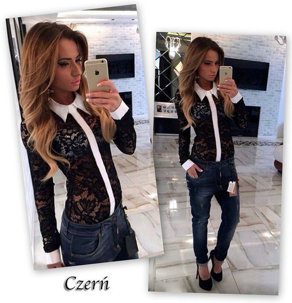 Cămașă de damă din dantelă în două culori