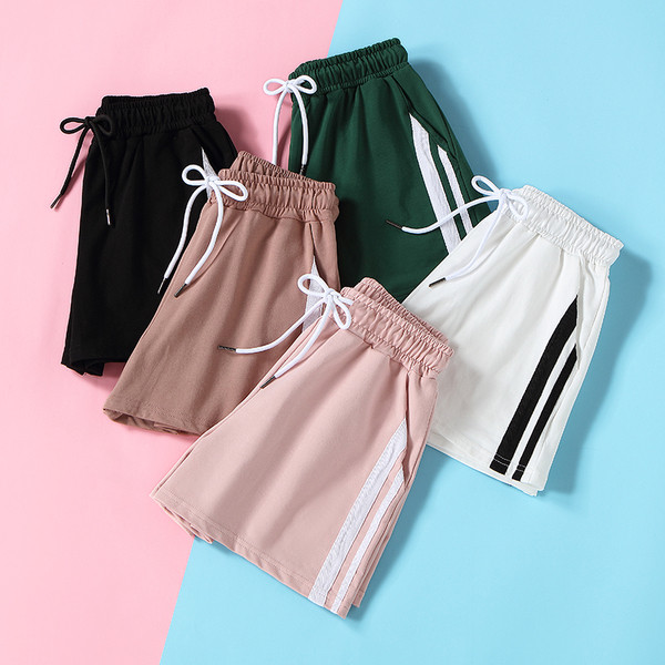 Дамски къси ежедневни панталонки с кант и връзки в различни цветове