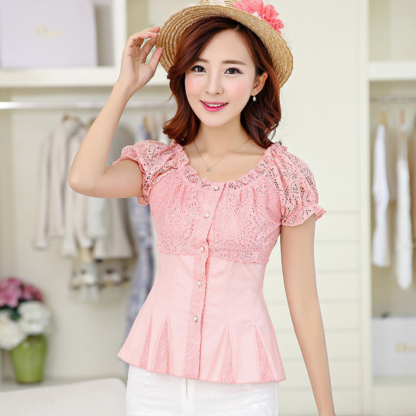 Дамска риза в няколко цвята с дантела