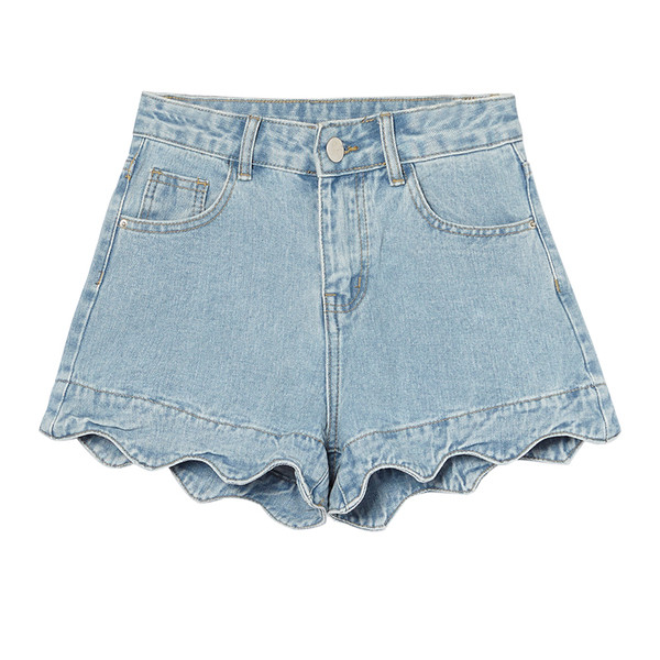 Női farmer rövidnadrág fürtökkel