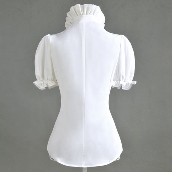 V-nyakú, fodrokkal ellátott nyári női ing, két színben