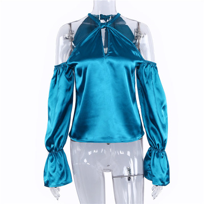 Női blúz nyitott vállú, kivágott ujjakkal