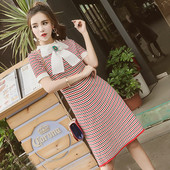 Rochie lunga de dama eleganta cu panglica