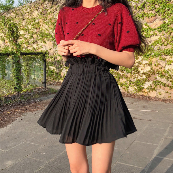 Lezser női szoknya magas derékkal, fehér és fekete színben