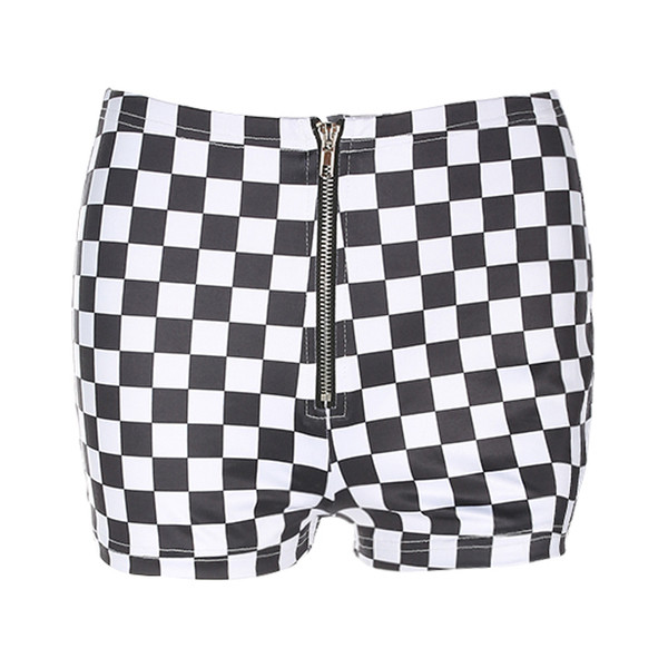 Sakk női rövidnadrág magas derékkal, cipzárral