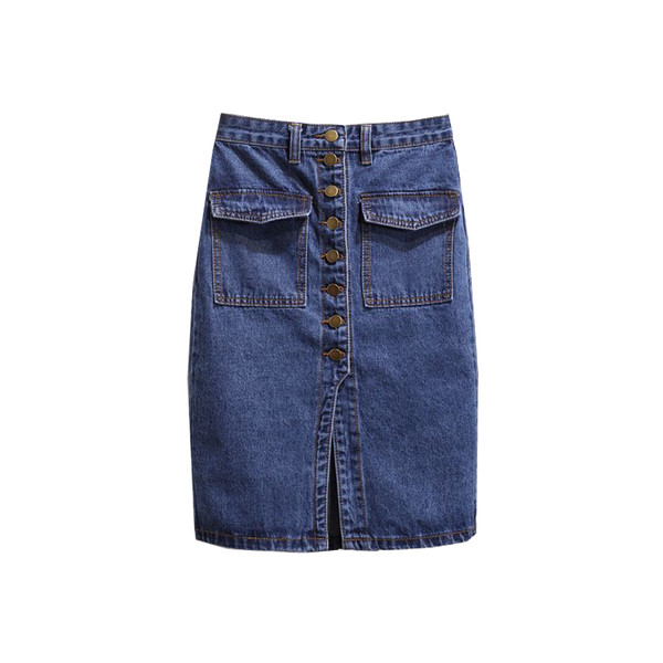 Stílusos női farmerszoknya, magas derékkal