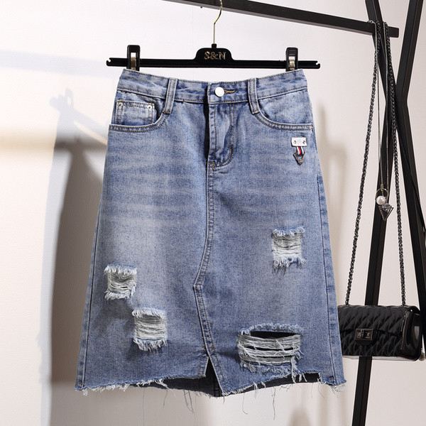 Női farmerszoknya szakadt