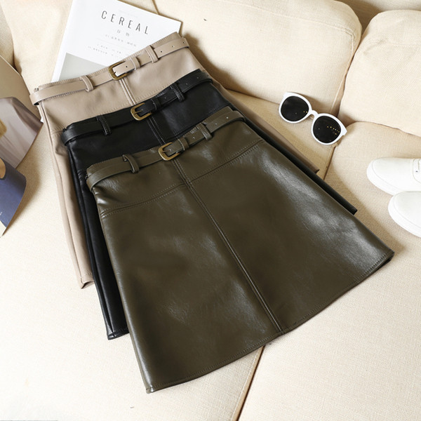 Stílusos női szoknya öko bőrből három színben