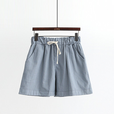 Pamut széles női rövidnadrág magas derékkal, gumírozással, több színben megkötővel