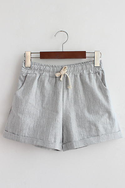 Pamut széles női rövidnadrág magas derékkal, gumírozással, több színben megkötővel