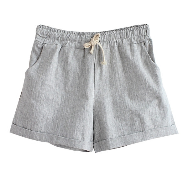 Pamut széles női rövidnadrág magas derékkal, gumírozással, több színben megkötővel