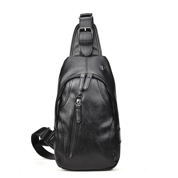 Kényelmes férfi bőrtáska három színben zsebekkel