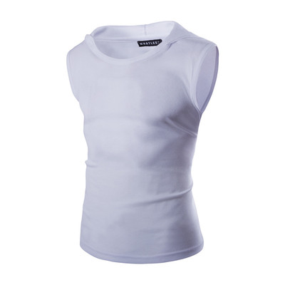 Ανδρικό αμάνικο σε διάφορα χρώματα με κουκούλα