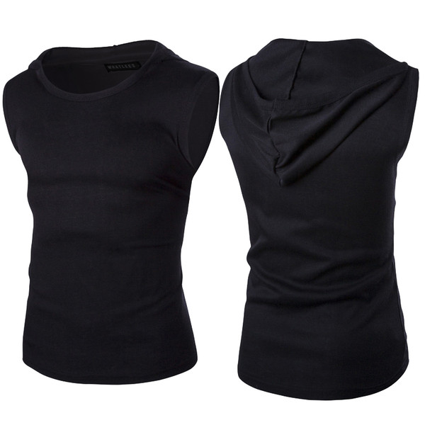 Ανδρικό αμάνικο σε διάφορα χρώματα με κουκούλα