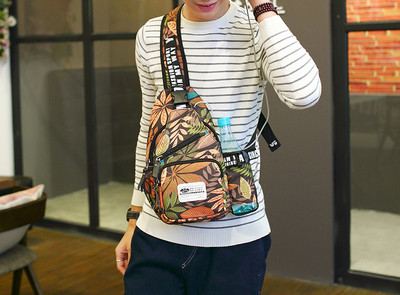 Hétköznapi férfi kis hátizsák három színben virágmintás zsebekkel