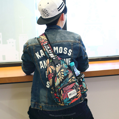 Hétköznapi férfi kis hátizsák három színben virágmintás zsebekkel