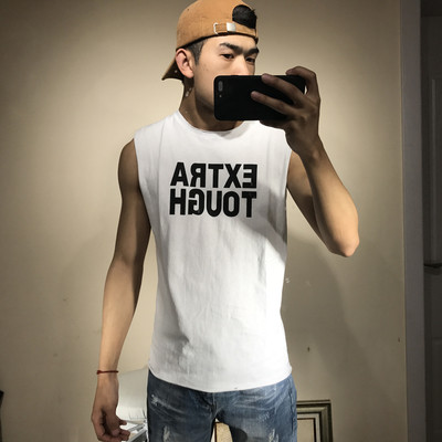 Nyári férfi felső két színben felirattal