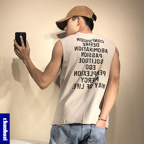 Nyári férfi felső két színben felirattal