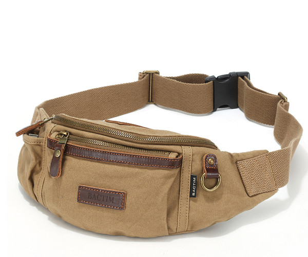 Kis méretű férfi deréktáska két osztással, három színben