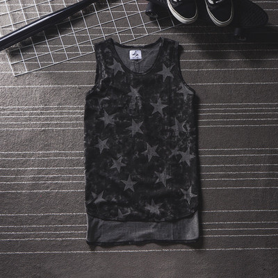 Modern férfi felső két színben csillagmintával