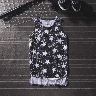 Modern férfi felső két színben csillagmintával