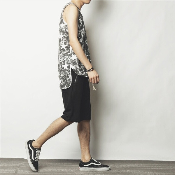 Modern férfi felső két színben csillagmintával