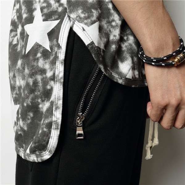 Modern férfi felső két színben csillagmintával