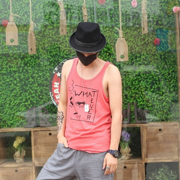 Férfi felső széles modell felirattal és nyomattal, három színben