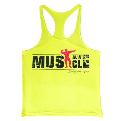 Мъжки потник широк модел в различни цветове с надпис