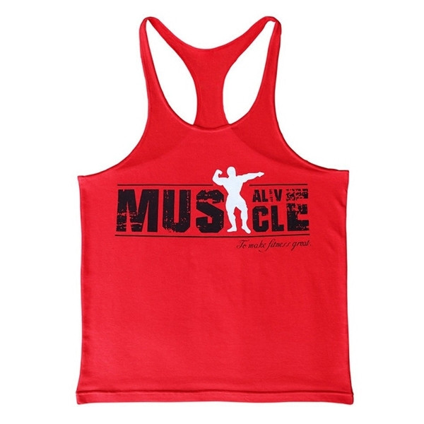 Мъжки потник широк модел в различни цветове с надпис