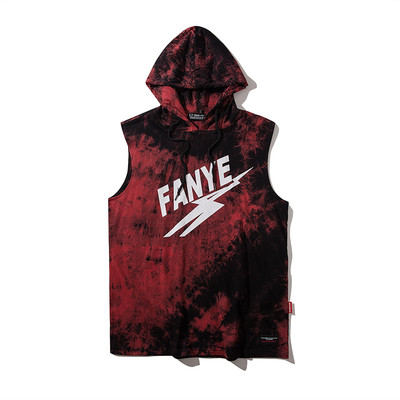 Férfi felső, széles modell kapucnival két színben felirattal