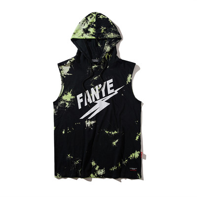 Férfi felső, széles modell kapucnival két színben felirattal