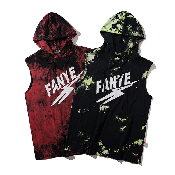 Férfi felső, széles modell kapucnival két színben felirattal