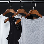 Mъжки мрежест потник в няколко цвята с О-образно деколте