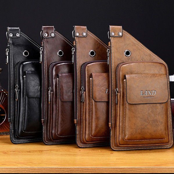 Geanta de barbati mica din piele ecologica cu buzunare in mai multe culori