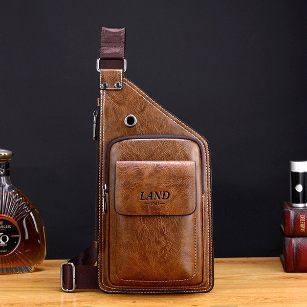 Geanta de barbati mica din piele ecologica cu buzunare in mai multe culori