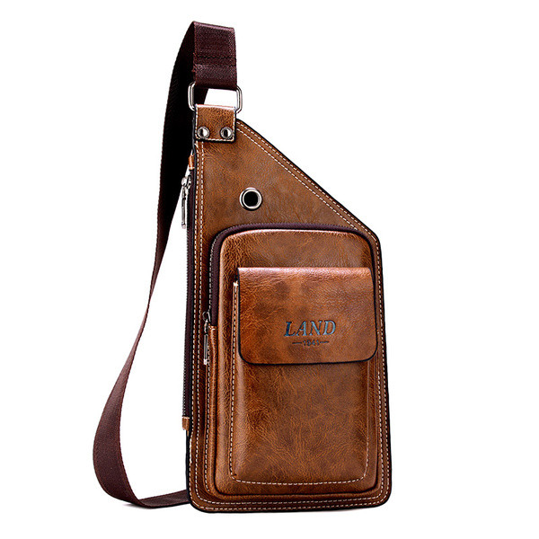 Geanta de barbati mica din piele ecologica cu buzunare in mai multe culori