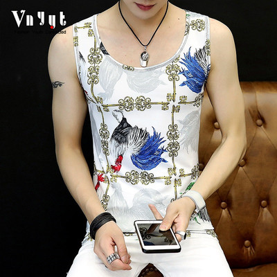 Nyári férfi felső, színes motívumokkal és mintával