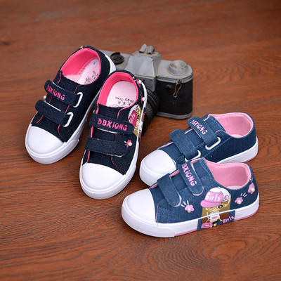 Children`s sneakers for girls with application in two colors