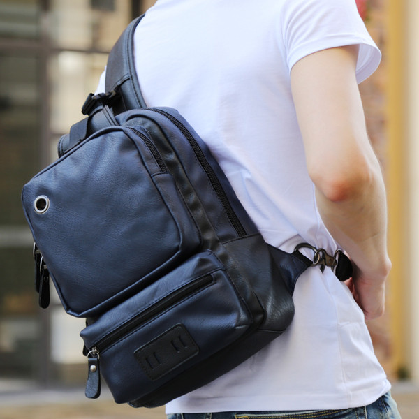 Csendes férfi ökobőr hátizsák egy fogantyúval, három színben