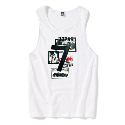 Fekete-fehér férfi felső, színes nyomattal