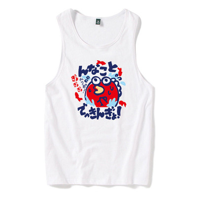 Fekete-fehér férfi felső, színes nyomattal