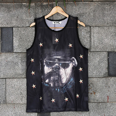 Модерен мъжки потник с щампа на животно